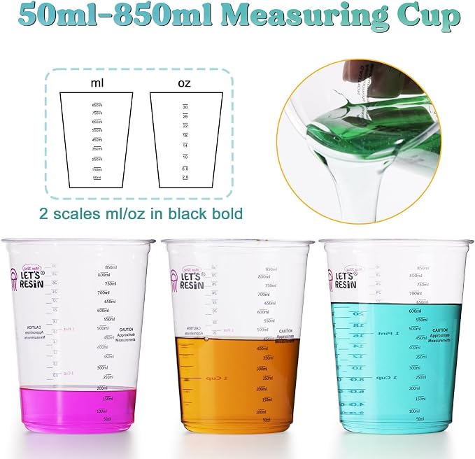 LET'S RESIN Resin Mixing Cups, Sturdy & Thick Disposable Measuring Cups - Image 3