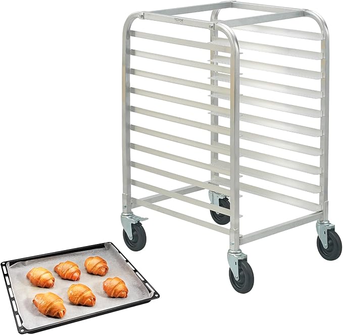 VEVOR 10-Tier Bun Pan Rack, Aluminum Racking Trolley Storage by VEVOR