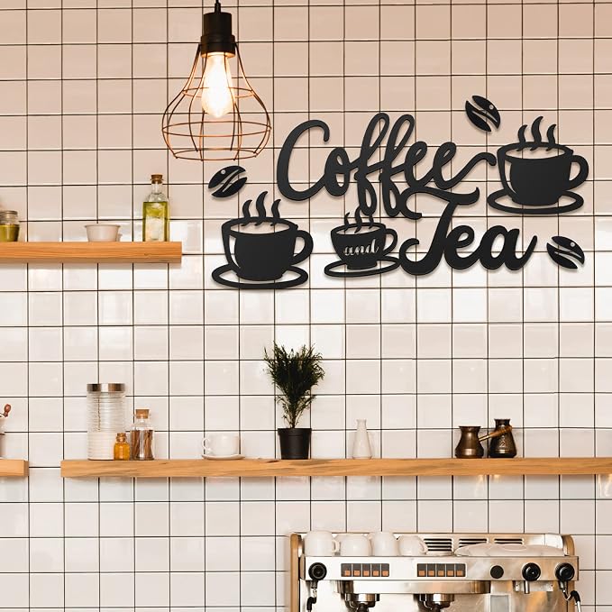 Ferraycle Rustic Metal Coffee Bar Signs Hanging Wall Decor - Image 7