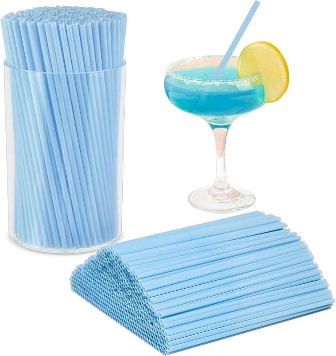 500 Pcs Light Blue Coffee Stir Sticks Set 5x0.12 inch Cocktail Straws Acrylic by DLUGOPIS