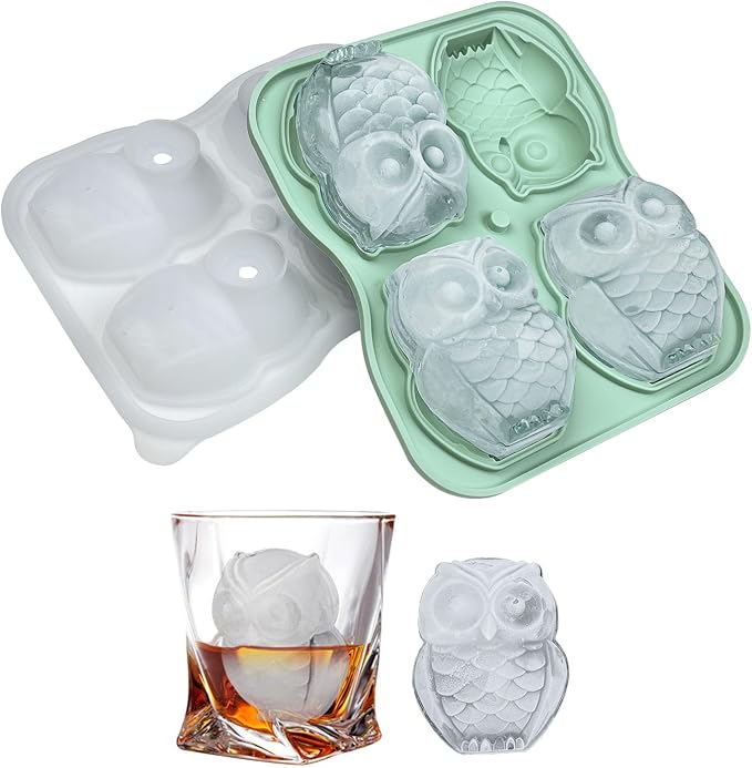 Cute Owl Ice Cube Mold, Owl Shapes Ice Cube Tray, Silicone Ice Mold Fun Shapes by IDVVSSX