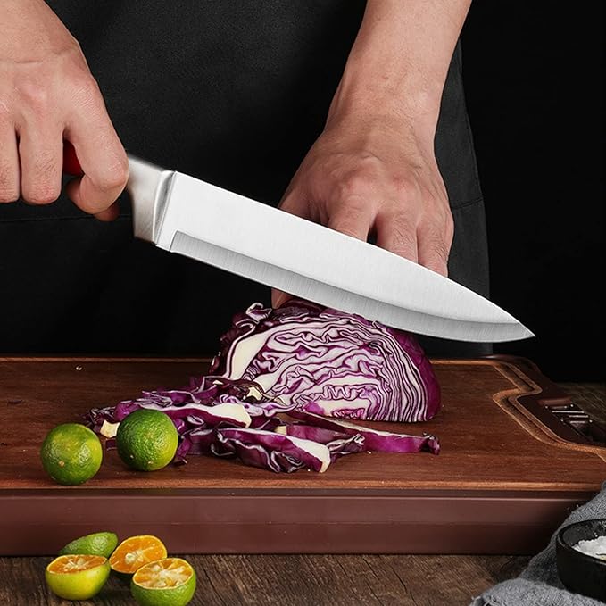 Kitchen Knife Set, 9-Piece Red Kitchen Knife Set - Image 2