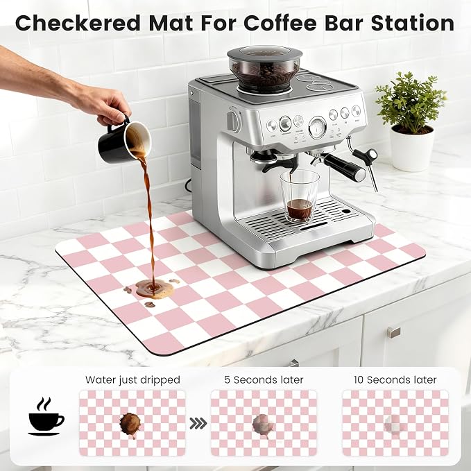 12" x 20" Checkered Dish Drying Mat - Image 3