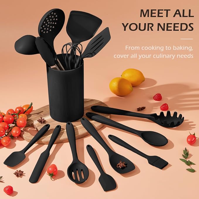 Silicone Cooking Utensil Set, Homikit 15pcs Kitchen Utensils - Image 9
