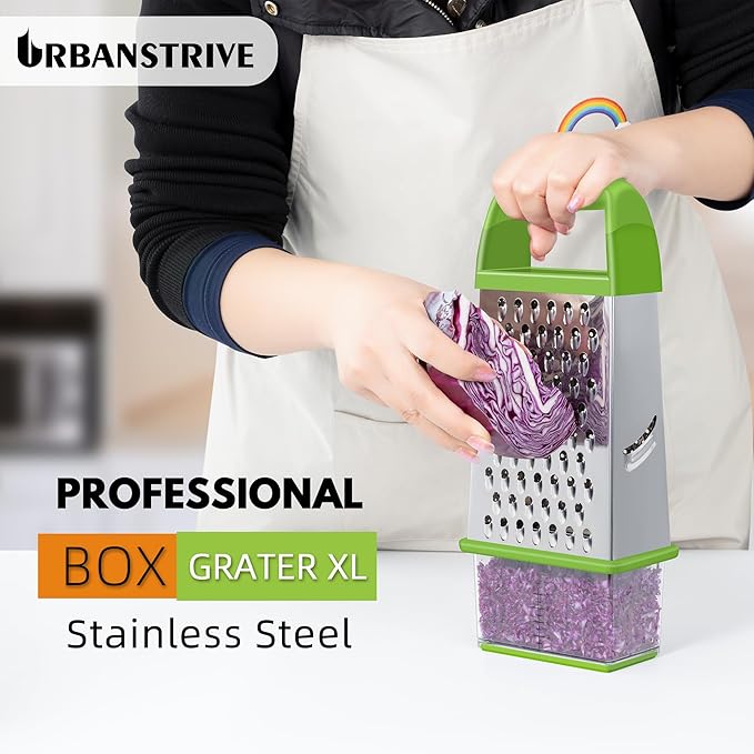 Urbanstrive Cheese Grater With Container, Professional Cheese Grater with Handle - Image 5