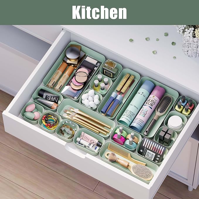 Plastic Drawer Organizers, Bathroom and Vanity Organizer Plastic Tray, Makeup - Image 5