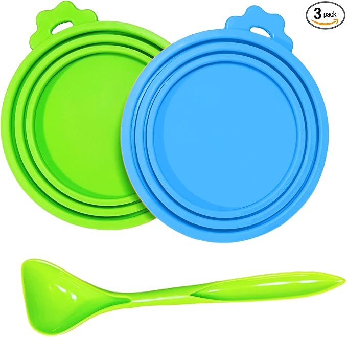 MoPawKT- Silicone Pet Food Can Covers Lids, 3 Inner Diameters 2.6”/3”/3.4” Fits by MoPawKT