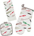 Oven Mitts and Potholders Dish Towles Set 100% Cotton by Firstall