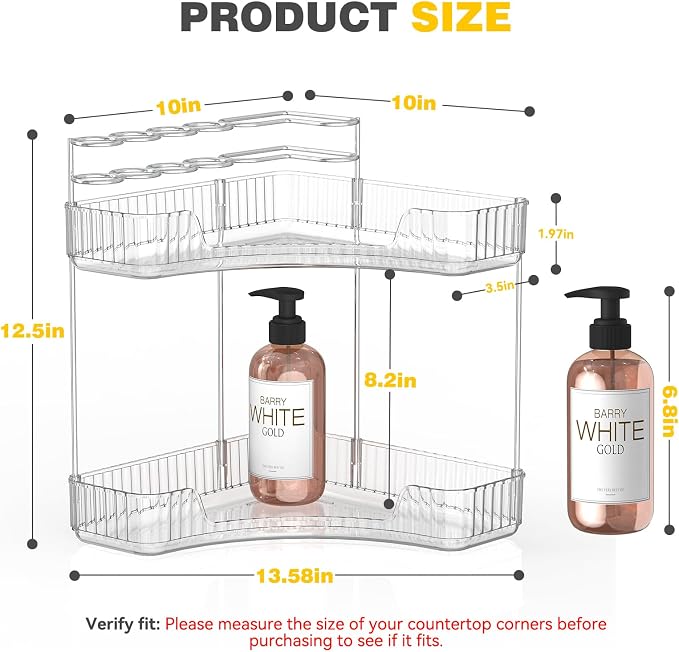 Asayuee 2-Tier Corner Bathroom Counter Organizer - Image 2