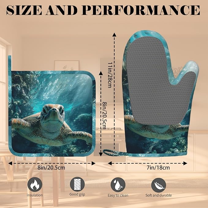 Sea Turtles Oven Mitt and Pot Holder - Image 3