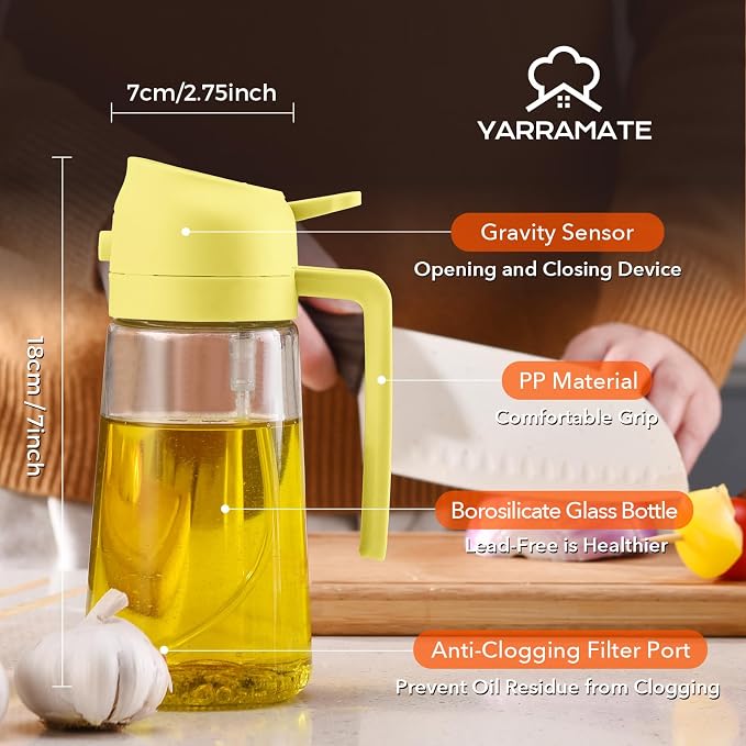 YARRAMATE 16oz/470ml Glass Olive Oil Sprayer - Image 8