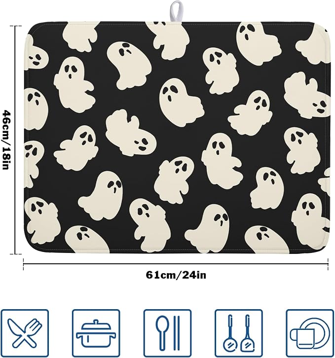 Halloween Ghosts Dish Drying Mat - Image 2