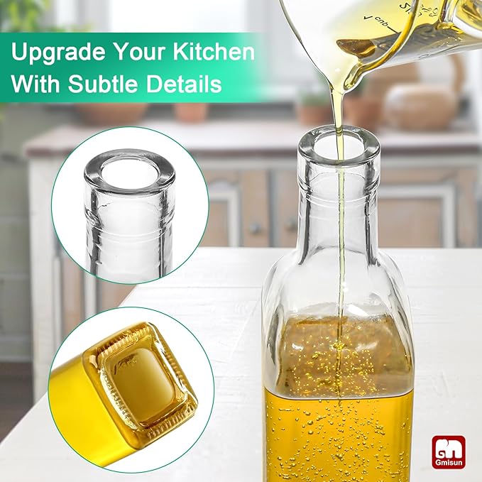 gmisun Olive Oil and Vinegar Dispenser Bottle Set, 2 Pack Oil and Vinegar - Image 6