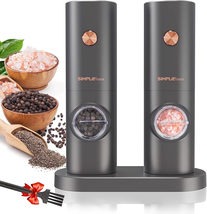SIMPLETASTE Electric Salt and Pepper Grinder Set by SIMPLETaste