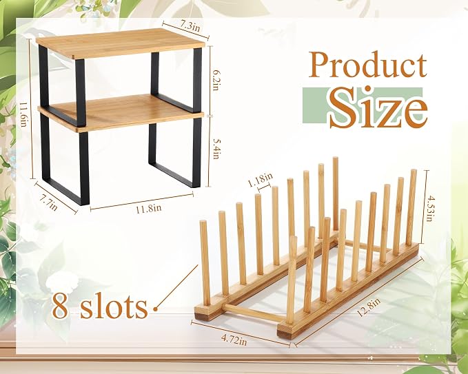 Marsui 4 Pcs Kitchen Organizer Accessories Set Cabinet Organizer Shelf and - Image 2