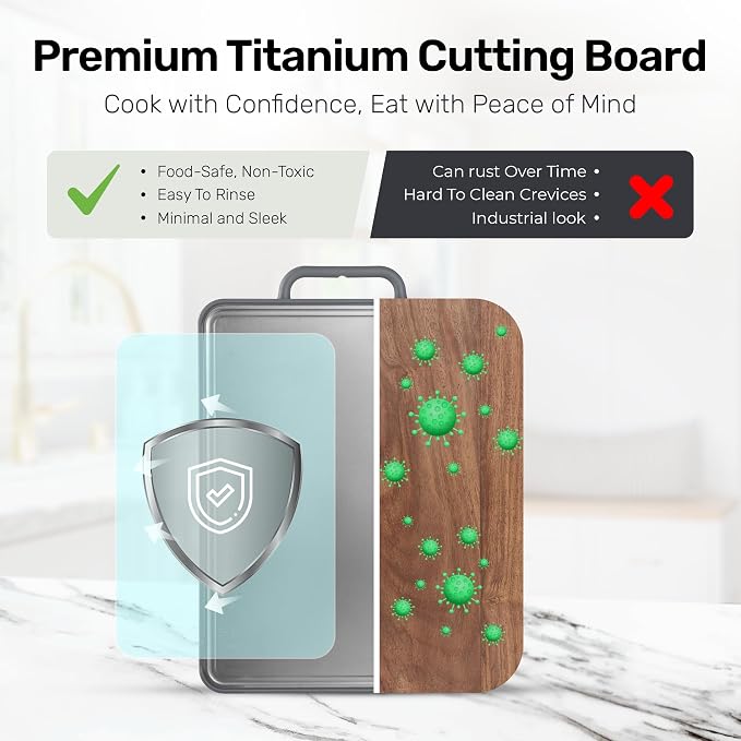 Chopzilla XL Titanium Cutting Board, Food Safe Double Sided PP and Titanium - Image 2