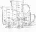 77L 5 Pack Glass Measuring Cup Set, High Borosilicate Liquid Glass Measure Cup by 77L