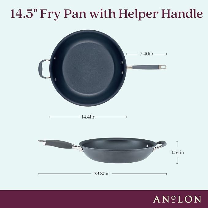 Anolon Advanced Home Hard Anodized Nonstick Frying Pan, 14.5 Inch – Large - Image 2