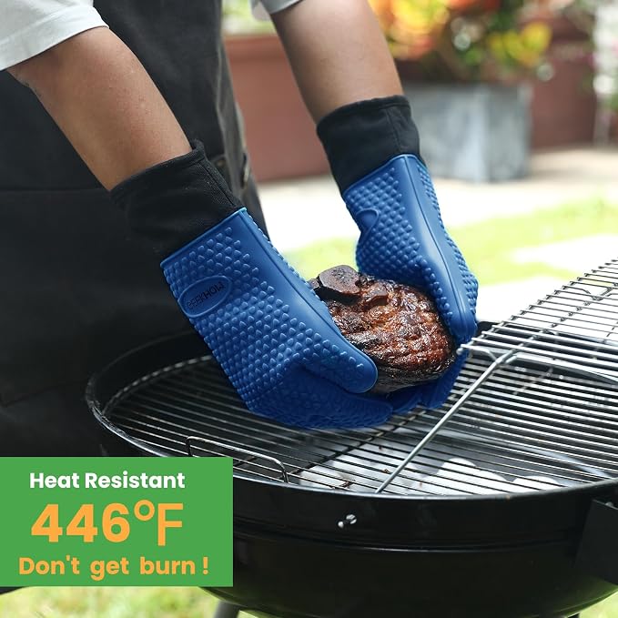 GEEKHOM BBQ Gloves Heat Resistant Oven Mitts - Image 4