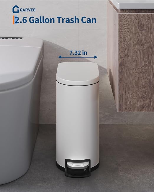 Garvee 13 gal and 2.6 gal Metal Trash Can Combo Set, Rustproof Garbage Can - Image 3