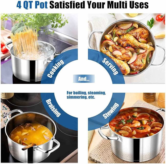 P&P CHEF 4 Quarts Cooking Stock Pot - Image 6