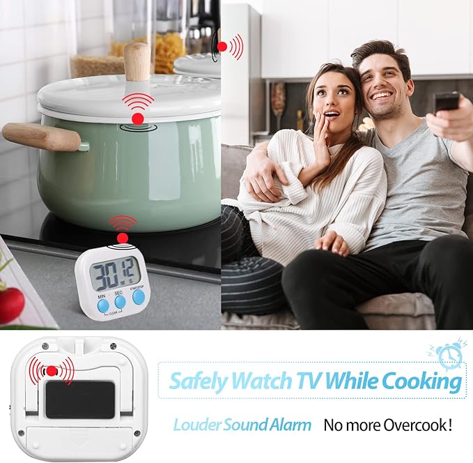 Weewooday 2 Pcs Digital Kitchen Timer Magnetic Timer Bulk On/Off Switch Minute - Image 6