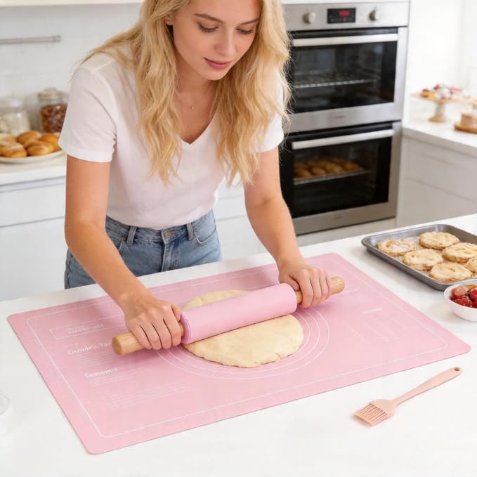 3Pcs Silicone Rolling Pin for Baking Sets, 15Inch Pastry Dough Roller - Image 9