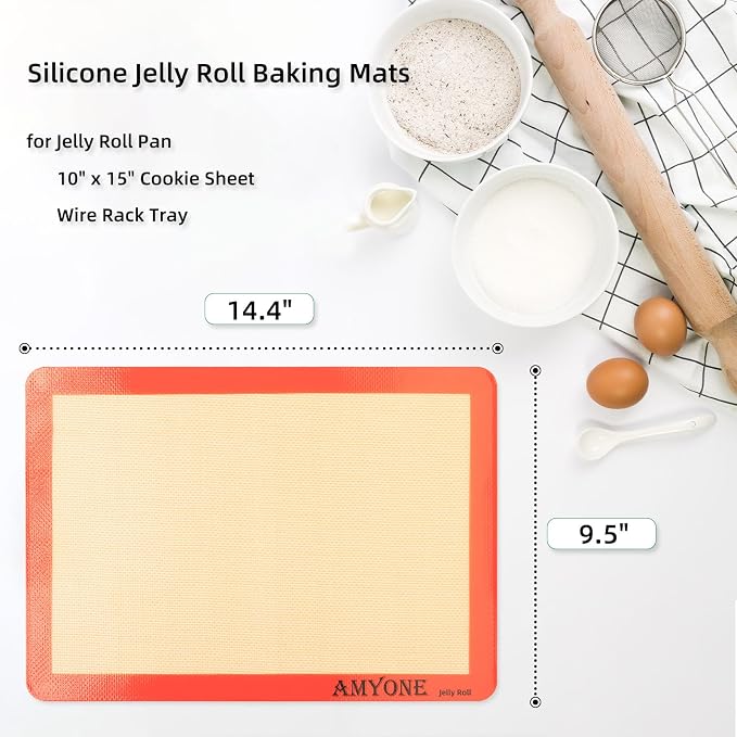 AMYONE Silicone Baking Mat for Jelly Roll Pan, Non-Stick Silicone Baking Sheet - Image 2