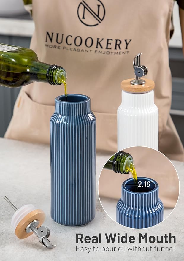Nucookery 20oz Ceramic Olive Oil Dispenser Bottle - Image 3
