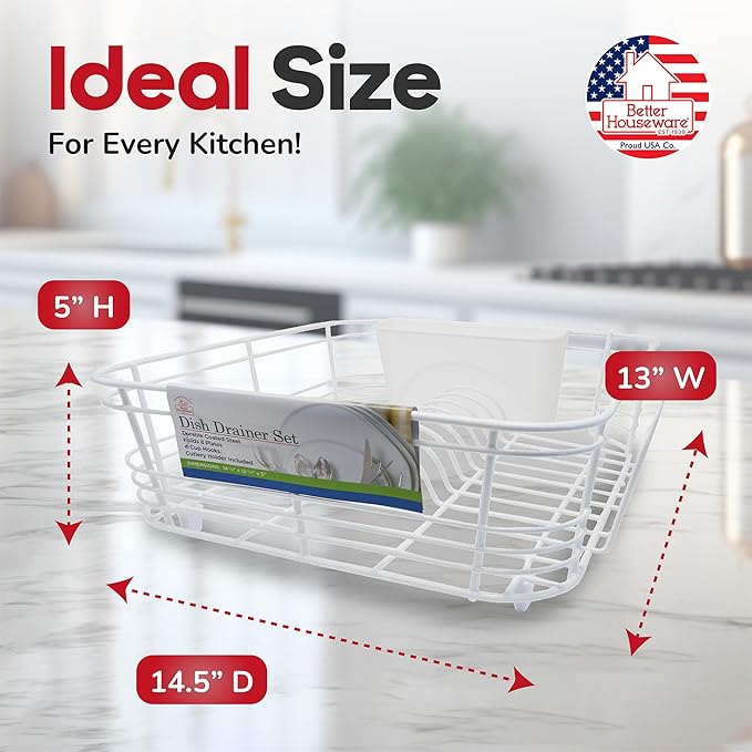 Better Houseware Dish Drying Rack, Space-Saving Dish Drainer Rack - Image 6