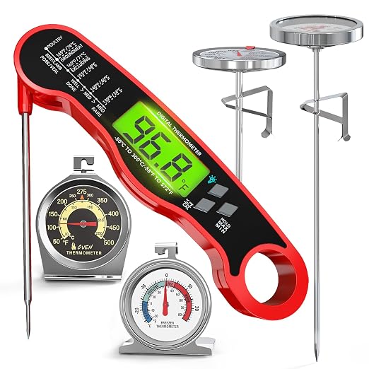 AWLKIM 5 Pack Professional Kitchen Food Thermometer Set – Includes Instant Read by AWKLIM