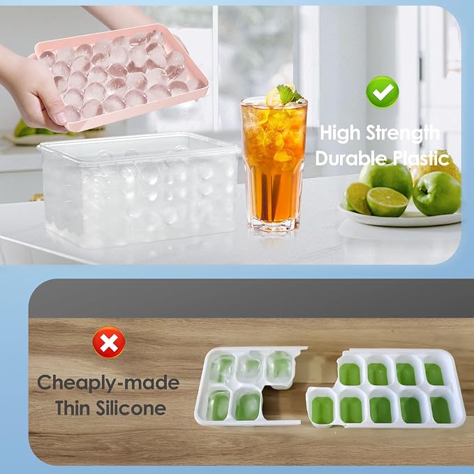 WIBIMEN Ice Cube Tray with Lid and Bin - Image 7