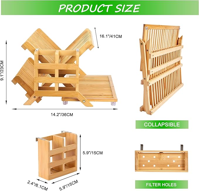 NOVAYEAH Bamboo Dish Drying Rack - Image 5