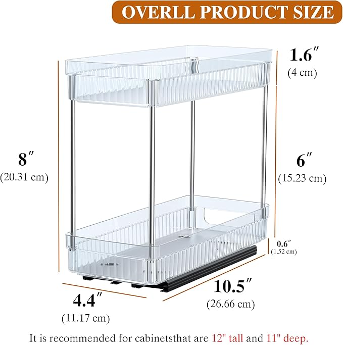 DABIGE 2 Pack Pull Out Spice Rack Organizer - Image 4
