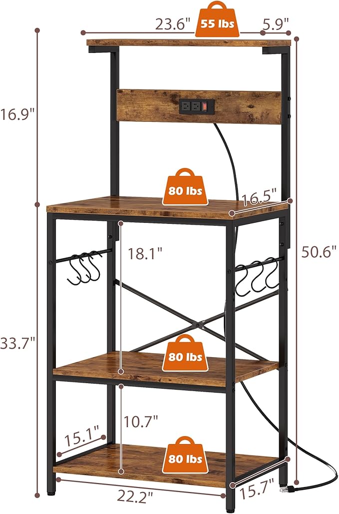 SUPERJARE Kitchen Bakers Rack - Image 9