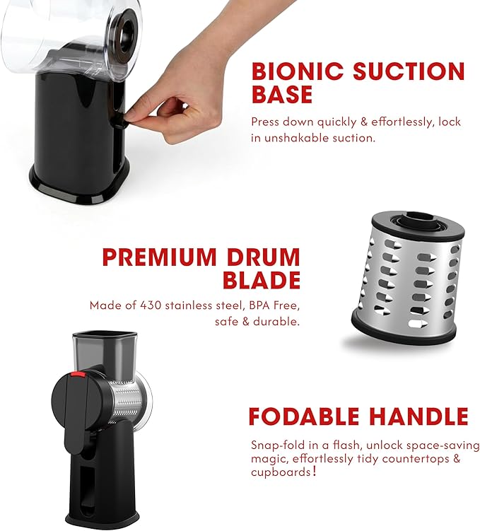 Rotary Cheese Grater Hand Crank - Image 3