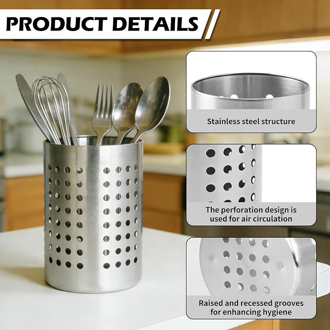 2PCS Stainless Steel Utensil Holder and Utensil Drying Holder, as a Kitchen - Image 3