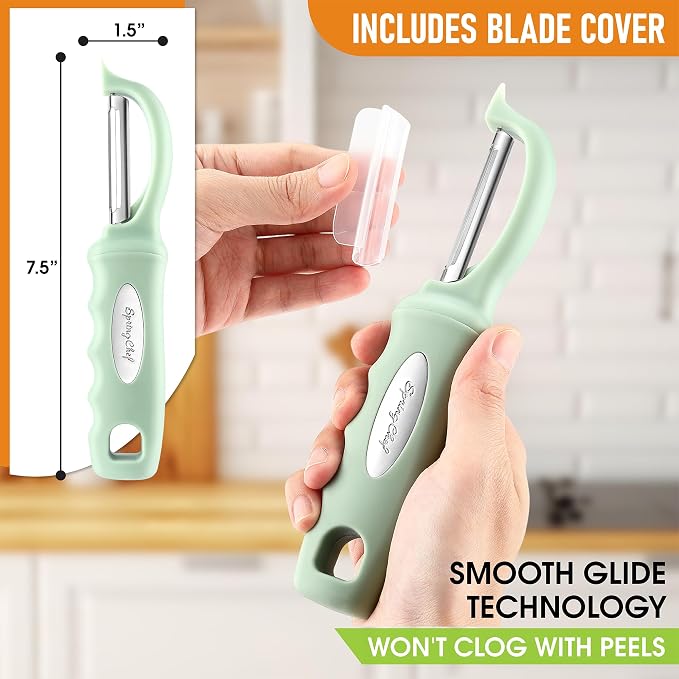 Spring Chef Premium Swivel Vegetable Peeler, Comfortable Handle and Ultra Sharp - Image 3