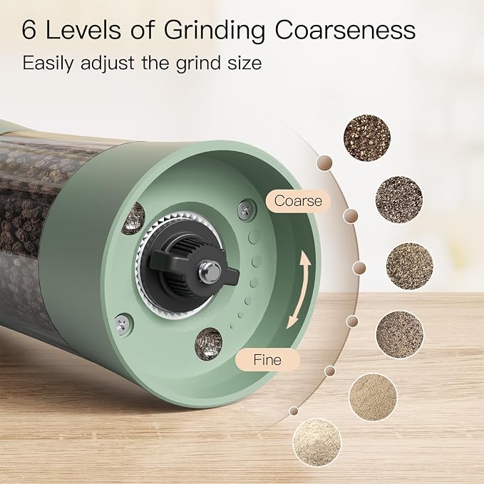 Ultrean Pepper Grinder, Electric Salt and Pepper Grinder Set - Image 3