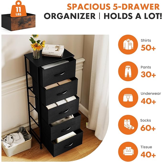 Sweetcrispy 5 Drawer Dresser - Image 4