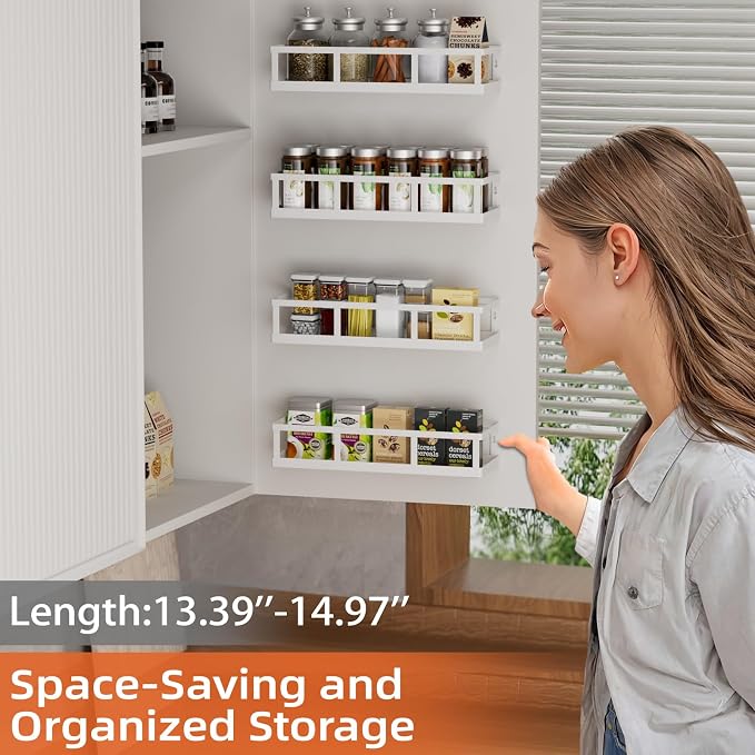 Over The Door Pantry Organizer, 8 Pack Spice Rack Wall Mounted & Hanging - Image 2