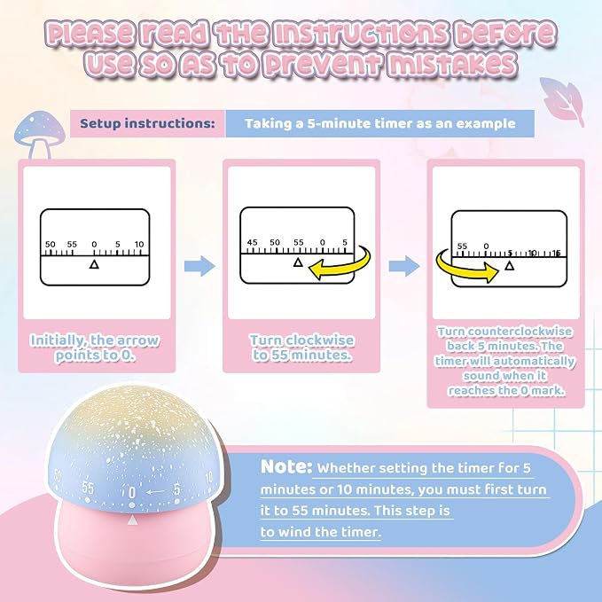 Amylove 4 Pieces Cute Kitchen Timer Animal Mechanical Manual 60 Minutes Loud - Image 4