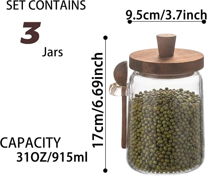 Set of 3 Glass Jars Containers - Image 3