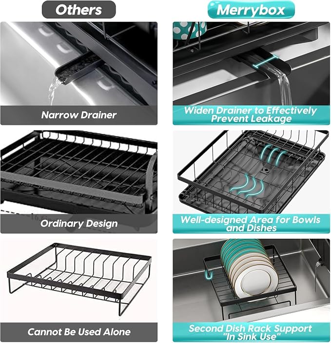 MERRYBOX Dish Drying Rack Space-Saving Dish Racks - Image 4