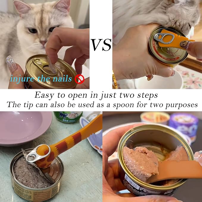 Food Can Spoon & Lids, One Multi-Functional Opener Spatula, Cute Paw Shape Spoon - Image 5