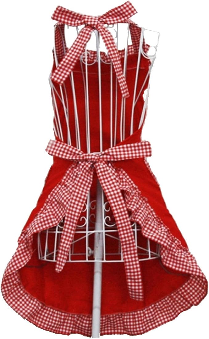 Hyzrz Cute Fashion Cotton Red Aprons - Image 3