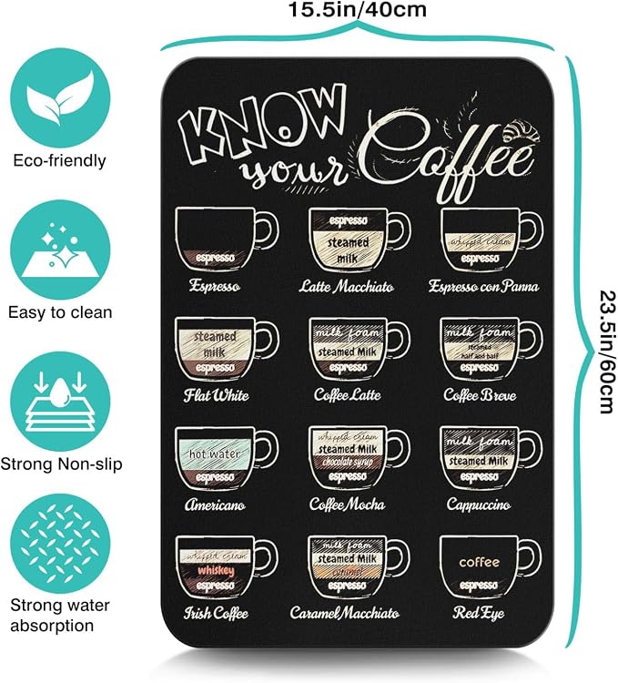 Fun Coffee Mat 23inx15in, Coffee Bar Mat - Image 5