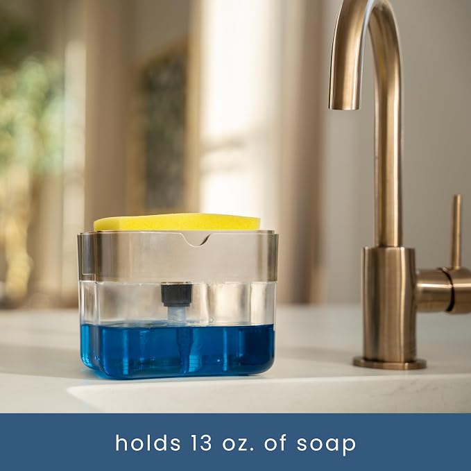 S&T INC. Dish Soap Dispenser and Sponge Holder - Image 5