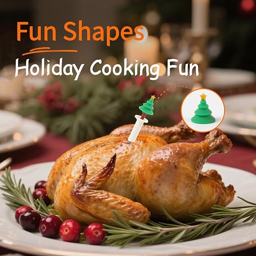 CloudHand Meat Turkey Pop Up Timer & Flavor Injector Set, Turkey Thermometer - Image 6
