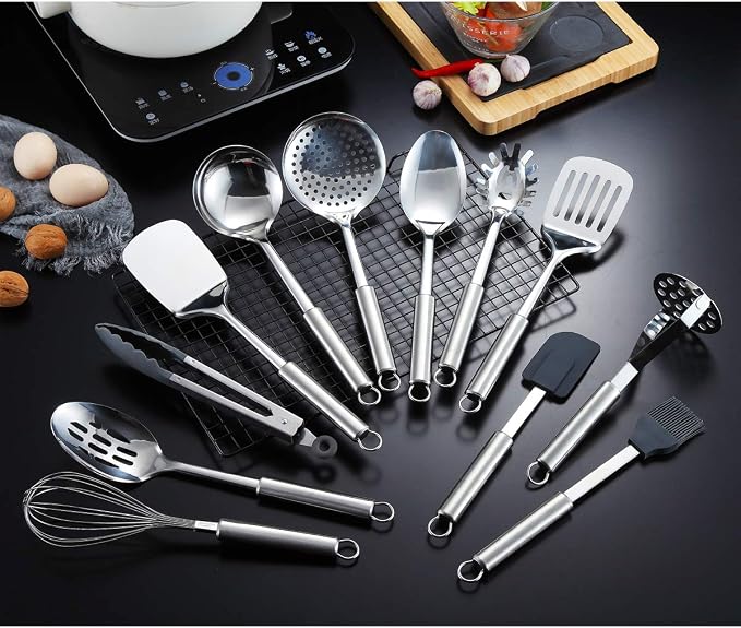Berglander Cooking Utensil Set 13 Piece Stainless Steel Kitchen Tool Set - Image 2